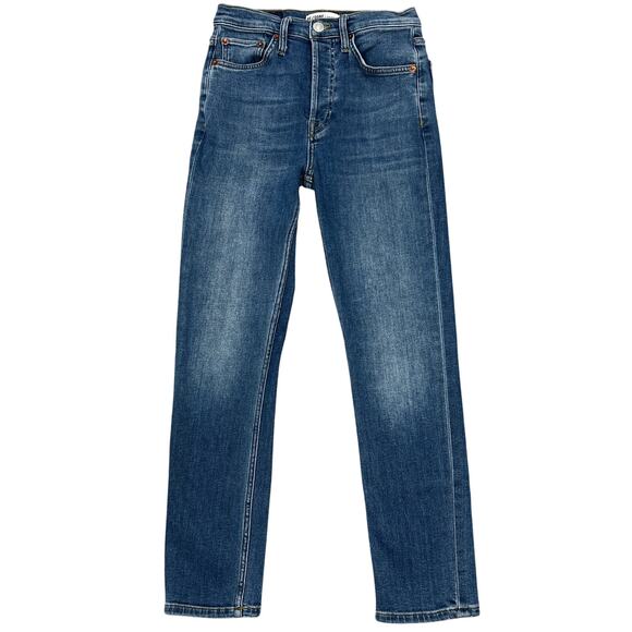 Re/Done Originals High Rise Ankle Crop Jeans Women's 26" Stretch Denim Retro - Picture 1 of 8